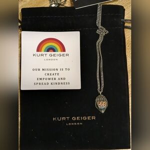 Kurt Geiger Silver Necklace with Multicolor Pendant